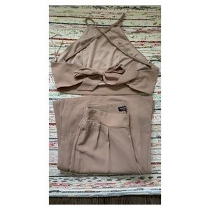 Two piece wide leg pant set